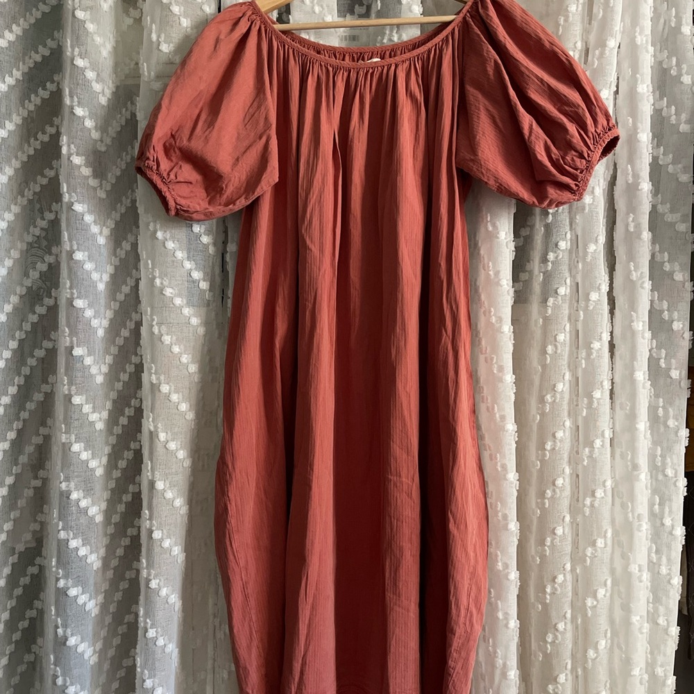 FSOT - Rudy Jude Rust Gather Dress 100% organic cotton - xs - Picture 4 of 17